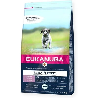 Eukanuba Chiot Grande Race Sans Céréales Poisson Océan aliment sec - 3kg - Publicité Eukanuba Chiot Grande Race Sans Céréales Poisson Océan aliment sec - 3kg - Publicité