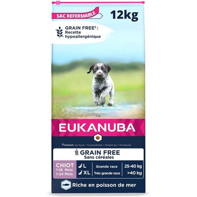 Eukanuba Croquettes pour chiots grandes races sans céréales poisson de mer - 12kg - Publicité Eukanuba Croquettes pour chiots grandes races sans céréales poisson de mer - 12kg - Publicité