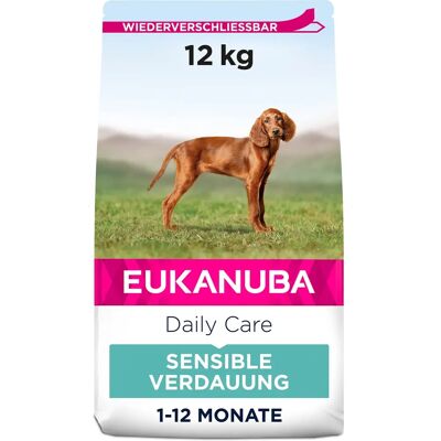 Eukanuba Daily Care Sensitive Digestion Puppy dry food Chicken & turkey - 12kg Eukanuba Daily Care Sensitive Digestion Puppy dry food Chicken & turkey - 12kg