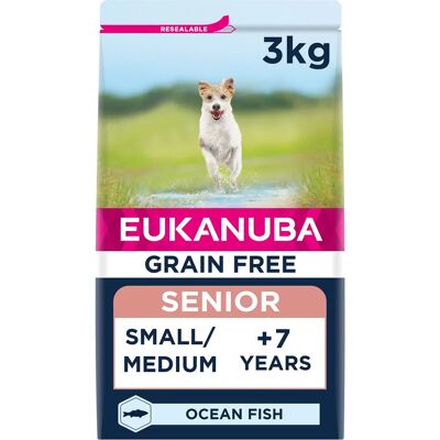 Eukanuba Grain Free Senior Small and medium breeds Dog Dry food ocean fish - 3 kg Eukanuba Grain Free Senior Small and medium breeds Dog Dry food ocean fish - 3 kg