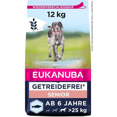 Eukanuba Graanvrij Senior Grote rassen Hondenvoer zeevis - 12 kg Eukanuba Graanvrij Senior Grote rassen Hondenvoer zeevis - 12 kg