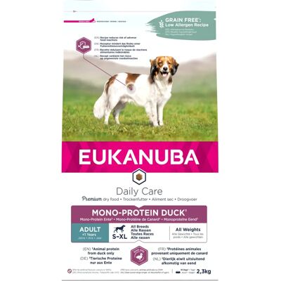 Eukanuba Daily Care Adult Mono-Protein Ente Trockenfutter für Hunde - 2,3kg Eukanuba Daily Care Adult Mono-Protein Ente Trockenfutter für Hunde - 2,3kg