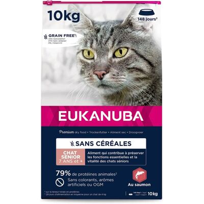 Eukanuba Senior Grain-Free Salmon Cat Food - 10kg Eukanuba Senior Grain-Free Salmon Cat Food - 10kg