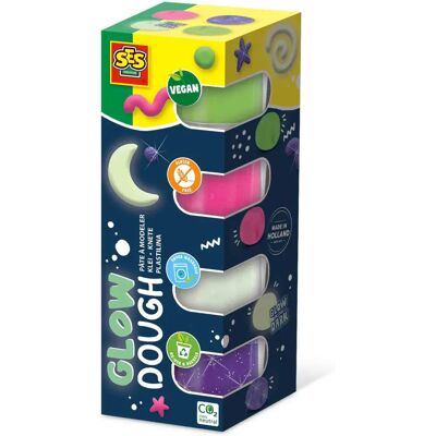 SES Creative Modellierset - Silkesmjuk, Selbstleuchtend - 4x90g - Einheitsgröße - Modelliermasse SES Creative Modellierset - Silkesmjuk, Selbstleuchtend - 4x90g - Einheitsgröße - Modelliermasse