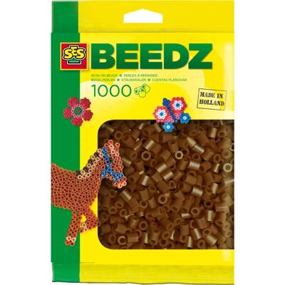 SES Beedz - Perles à repasser marron foncé - 1000 pièces SES Beedz - Perles à repasser marron foncé - 1000 pièces