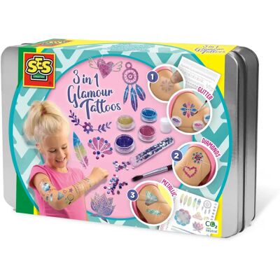 Kit di tatuaggi temporanei per bambini SES Creative 14155 resistente all'acqua Kit di tatuaggi temporanei per bambini SES Creative 14155 resistente all'acqua