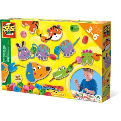 SES Creative 14800 Brinquedo de arte/artesanato - Conjunto de contas para crianças 3-6 anos SES Creative 14800 Brinquedo de arte/artesanato - Conjunto de contas para crianças 3-6 anos