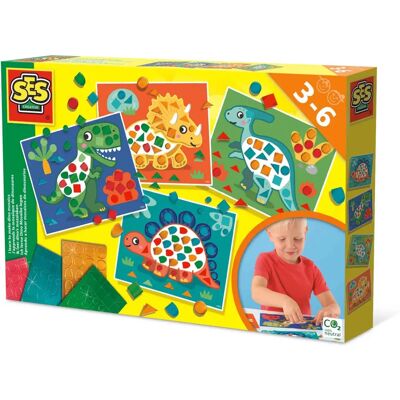 SES Creative 14830 konst/hantverk leksak - Dinosaurier - Kreativt mosaikset - Från 3 år SES Creative 14830 konst/hantverk leksak - Dinosaurier - Kreativt mosaikset - Från 3 år