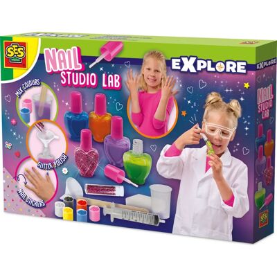SES Creative Explore Nail Studio Lab - Kit di laboratorio per unghie - Smalti per bambini e set di esperimenti SES Creative Explore Nail Studio Lab - Kit di laboratorio per unghie - Smalti per bambini e set di esperimenti