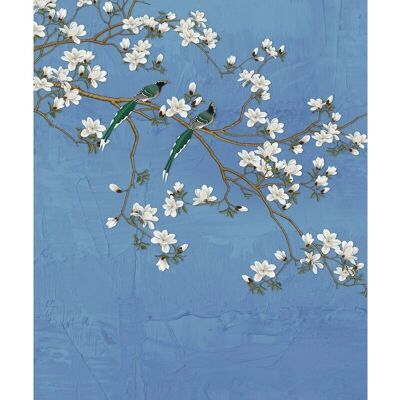 Sanders & Sanders Blau-Graublumenranken Tapete - 2,7 x 2,25 m Sanders & Sanders Blau-Graublumenranken Tapete - 2,7 x 2,25 m