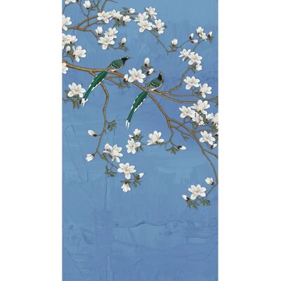 Sanders & Sanders Blau-Grau Blumenranken Fotomural - 2,7x1,5m Sanders & Sanders Blau-Grau Blumenranken Fotomural - 2,7x1,5m