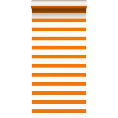 ESTAHOME Orangen-Weiß gestreifte Kinderzimmer Tapete - 53cm x 10,05m ESTAHOME Orangen-Weiß gestreifte Kinderzimmer Tapete - 53cm x 10,05m