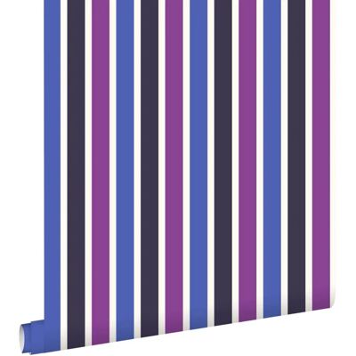 Estahome Blau Lila Streifen Tapete - 53x10,05 m - Wandtapete Estahome Blau Lila Streifen Tapete - 53x10,05 m - Wandtapete