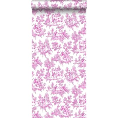 Papier Peint Rose Toile de Jouy ESTAhome - 53x10m - Écologique - Publicité Papier Peint Rose Toile de Jouy ESTAhome - 53x10m - Écologique - Publicité