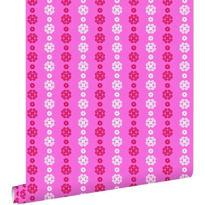 Estahome Rosa Rote Spitze Tapete - Kinderzimmer Deko Estahome Rosa Rote Spitze Tapete - Kinderzimmer Deko