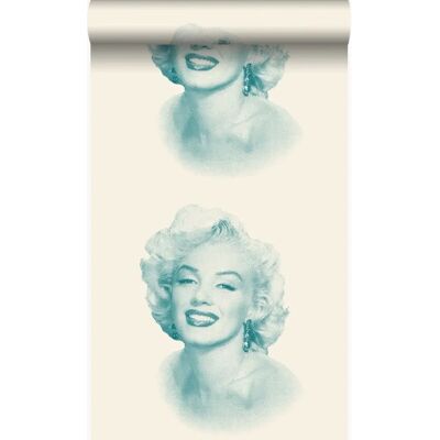 Origin Wallcoverings Marilyn Monroe Türkis Weiß Luxus Tapete - 53cm x 10,05m Origin Wallcoverings Marilyn Monroe Türkis Weiß Luxus Tapete - 53cm x 10,05m