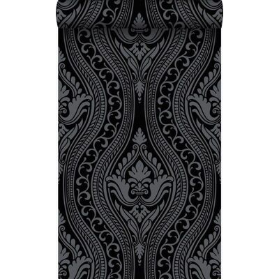 Origin Wallcoverings Schwarzes Barock Velours Tapete Origin Wallcoverings Schwarzes Barock Velours Tapete
