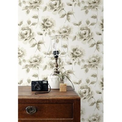 Estahome Beiges Braunes Aquarell Rosen - Tapete Estahome Beiges Braunes Aquarell Rosen - Tapete