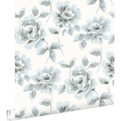 Estahome Rosa & Grau Aquarell Rosen Tapete - 53cm x 10,05m Estahome Rosa & Grau Aquarell Rosen Tapete - 53cm x 10,05m