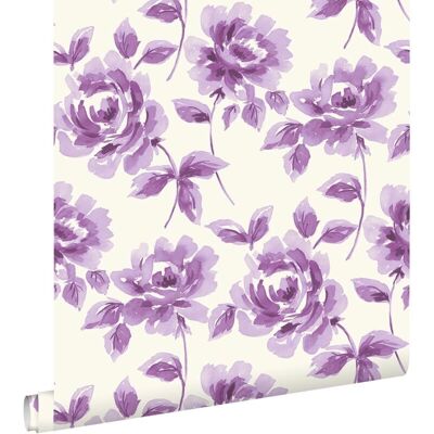 Estahome Lila Aquarell Rosen Tapete - 53cm x 10,05m Estahome Lila Aquarell Rosen Tapete - 53cm x 10,05m
