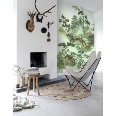 ESTAhome Murale da Parete - Chinoiserie Verde e Marrone - 232,5cm x 279cm ESTAhome Murale da Parete - Chinoiserie Verde e Marrone - 232,5cm x 279cm