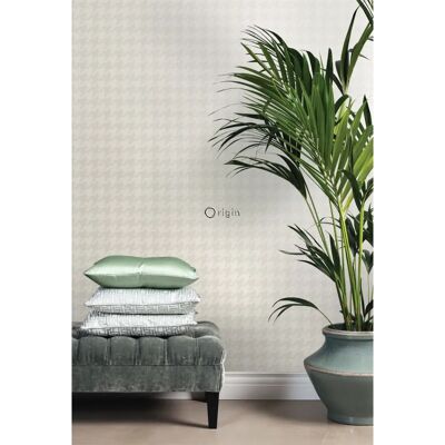 Origin Wandtapete Pata de Gallo Weiß und Silber - 53cm x 10,05m Origin Wandtapete Pata de Gallo Weiß und Silber - 53cm x 10,05m