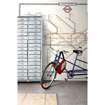 Murale Mappa della Metropolitana di Londra - 2,79x2,79m - Beige, Rosso, Blu Murale Mappa della Metropolitana di Londra - 2,79x2,79m - Beige, Rosso, Blu