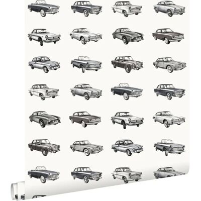 Estahome Vintage Auto Schwarz Tapete - 53cm x 10,05m Estahome Vintage Auto Schwarz Tapete - 53cm x 10,05m