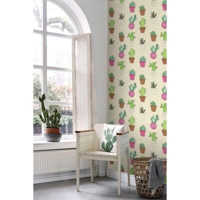 Carta da parati Fiesta di Cactus - Non tessuta XXL, 50x900cm Carta da parati Fiesta di Cactus - Non tessuta XXL, 50x900cm