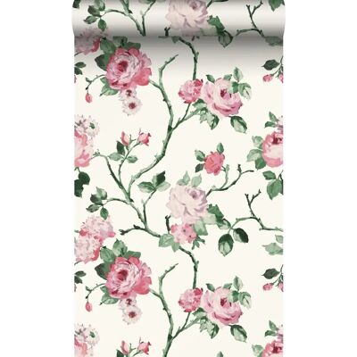 Origin Wallcoverings Vintage Blumen Grün Weiß Pink - 53cm x 10,05m Origin Wallcoverings Vintage Blumen Grün Weiß Pink - 53cm x 10,05m