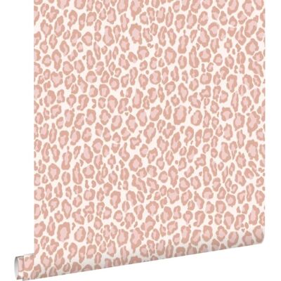 Papier Peint Léopard Rose Pêche - 0,53x10,05 m - Publicité Papier Peint Léopard Rose Pêche - 0,53x10,05 m - Publicité