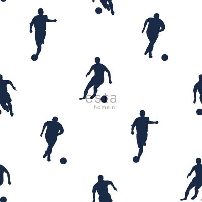 ESTAhome Fußballspieler Dunkelblau auf Weiß Tapete - 53cm x 10,05m ESTAhome Fußballspieler Dunkelblau auf Weiß Tapete - 53cm x 10,05m