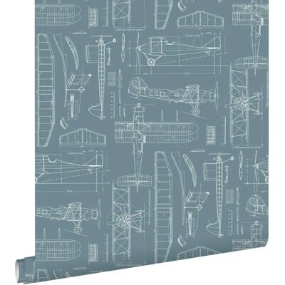 ESTAHOME Vintage-Flugzeug-Design Tapete - 53cm x 10,05m ESTAHOME Vintage-Flugzeug-Design Tapete - 53cm x 10,05m