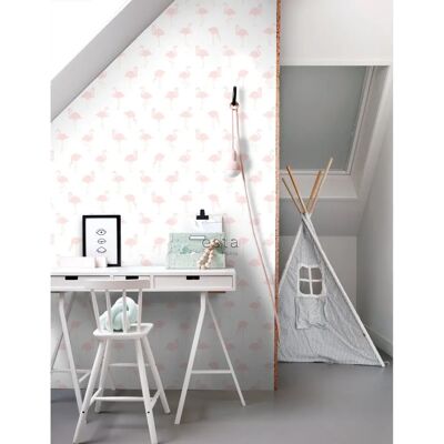 Estahome Rosa Flamingo Tapete - 53cm x 10,05m - Tapete Estahome Rosa Flamingo Tapete - 53cm x 10,05m - Tapete