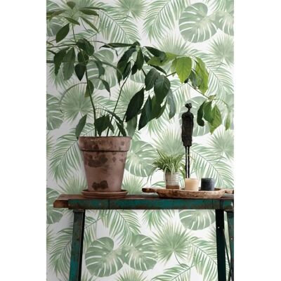 Estahome Tropicalblätter Mintgrün Tapete - 0,53 x 10,05 m Estahome Tropicalblätter Mintgrün Tapete - 0,53 x 10,05 m
