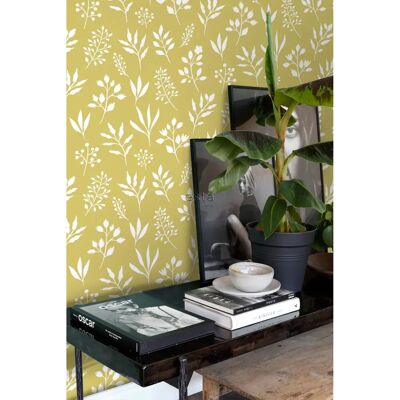 ESTAHOME Blumen Skandinavien Tapete - 0,53 x 10,05 m - Ocker Gelb ESTAHOME Blumen Skandinavien Tapete - 0,53 x 10,05 m - Ocker Gelb