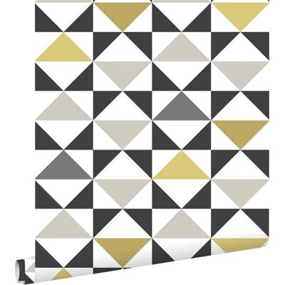 Estahome Grafik-Dreiecke Tapete - Skandinavischer Stil, Umweltfreundlich, 0,53x10,05m Estahome Grafik-Dreiecke Tapete - Skandinavischer Stil, Umweltfreundlich, 0,53x10,05m