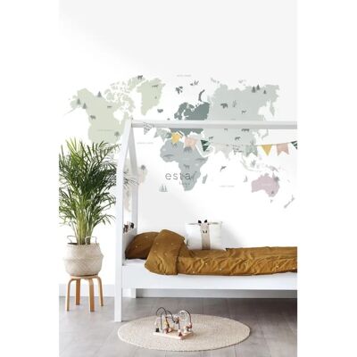ESTAhome Wandbild Weltkarte für Kinder - 2 x 2,79 m - Langlebig & Umweltfreundlich ESTAhome Wandbild Weltkarte für Kinder - 2 x 2,79 m - Langlebig & Umweltfreundlich