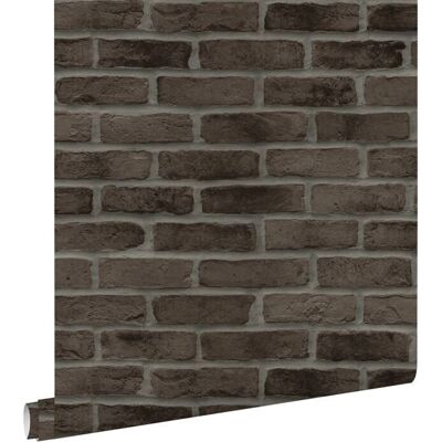 Estahome Dunkelbraune Ziegelwand Tapete - 0,53x10,05m - Inneneinrichtung Estahome Dunkelbraune Ziegelwand Tapete - 0,53x10,05m - Inneneinrichtung