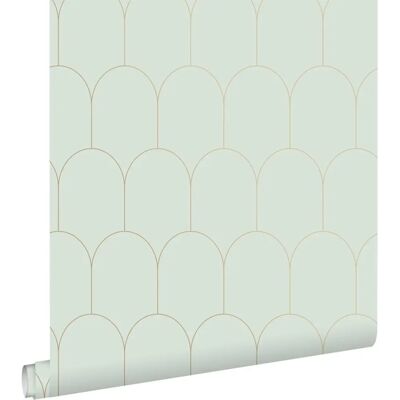 Papier Peint Art Déco Estahome Vert Menthe et Or - 0,53x10,05m - Publicité Papier Peint Art Déco Estahome Vert Menthe et Or - 0,53x10,05m - Publicité