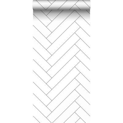 Estahome Schwarz Weiß Chevron Tapete - 0,53 x 10,05 m - Umweltfreundlich Estahome Schwarz Weiß Chevron Tapete - 0,53 x 10,05 m - Umweltfreundlich