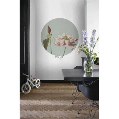 ESTAhome Rosa/Blau Lotus Wandbild - Vintage Kreis Dekor ESTAhome Rosa/Blau Lotus Wandbild - Vintage Kreis Dekor
