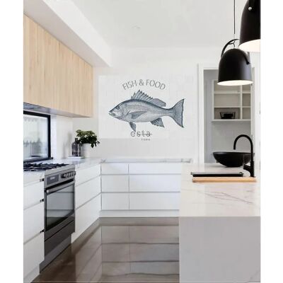ESTAhome Fisch Wandaufkleber - 145x97cm - Blau Deko ESTAhome Fisch Wandaufkleber - 145x97cm - Blau Deko