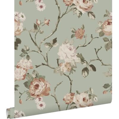 Papier peint vintage floral Estahome - FSC Écologique, Facile à poser - Publicité Papier peint vintage floral Estahome - FSC Écologique, Facile à poser - Publicité