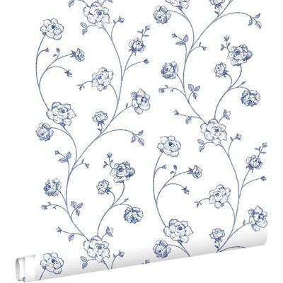 Estahome Rosen Blumen Tapete - 0,53x10,05m - Romantischer Vintage Stil Estahome Rosen Blumen Tapete - 0,53x10,05m - Romantischer Vintage Stil