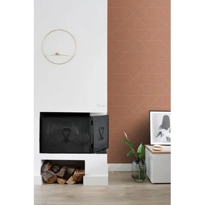 Estahome Rote Linienmuster Tapete - 0,53x10,05m - Modernes Design Estahome Rote Linienmuster Tapete - 0,53x10,05m - Modernes Design