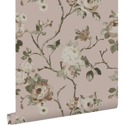 Papier Peint Vintage Fleurs Rose - 0.53 x 10.05 m - Publicité Papier Peint Vintage Fleurs Rose - 0.53 x 10.05 m - Publicité