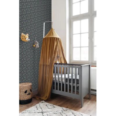 Estahome Blumen Tapete Dunkelblau, Flieder, Grau - Kinderzimmer Estahome Blumen Tapete Dunkelblau, Flieder, Grau - Kinderzimmer