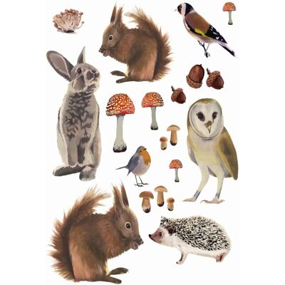 ESTAHOME Waldtiere Wandbild - 47,5x66 cm - Umweltfreundliches Vinyl ESTAHOME Waldtiere Wandbild - 47,5x66 cm - Umweltfreundliches Vinyl