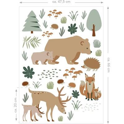 Estahome Waldtiere Wandbild - 47,5x66cm - Umweltfreundlich Estahome Waldtiere Wandbild - 47,5x66cm - Umweltfreundlich